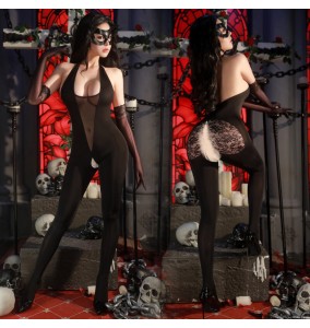 FEE ET MOI - Castle-Inspired Sheer Open-Crotch Cat Costume (Black)